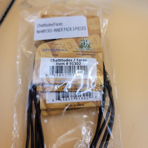 Chattitudes Faces Text Symbols Leather Cord Necklaces - Set of 12 jj3558 - Picture 5 of 5